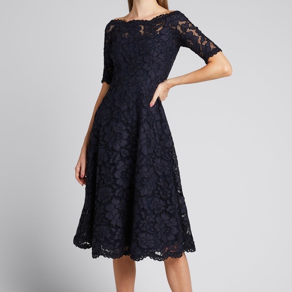 Teri Jon by Rickie Freeman Off Shoulder Dress. Size 6. $650. - Picture 1 of 11